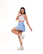 Misty Blue FORMA Micro Pleated Skirt