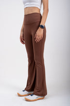 Cinnamon Brown SWAY High-Rise Flared Leggings