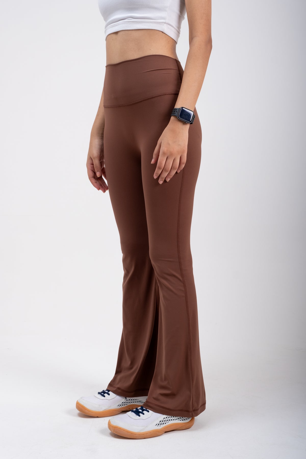 Cinnamon Brown SWAY High-Rise Flared Leggings
