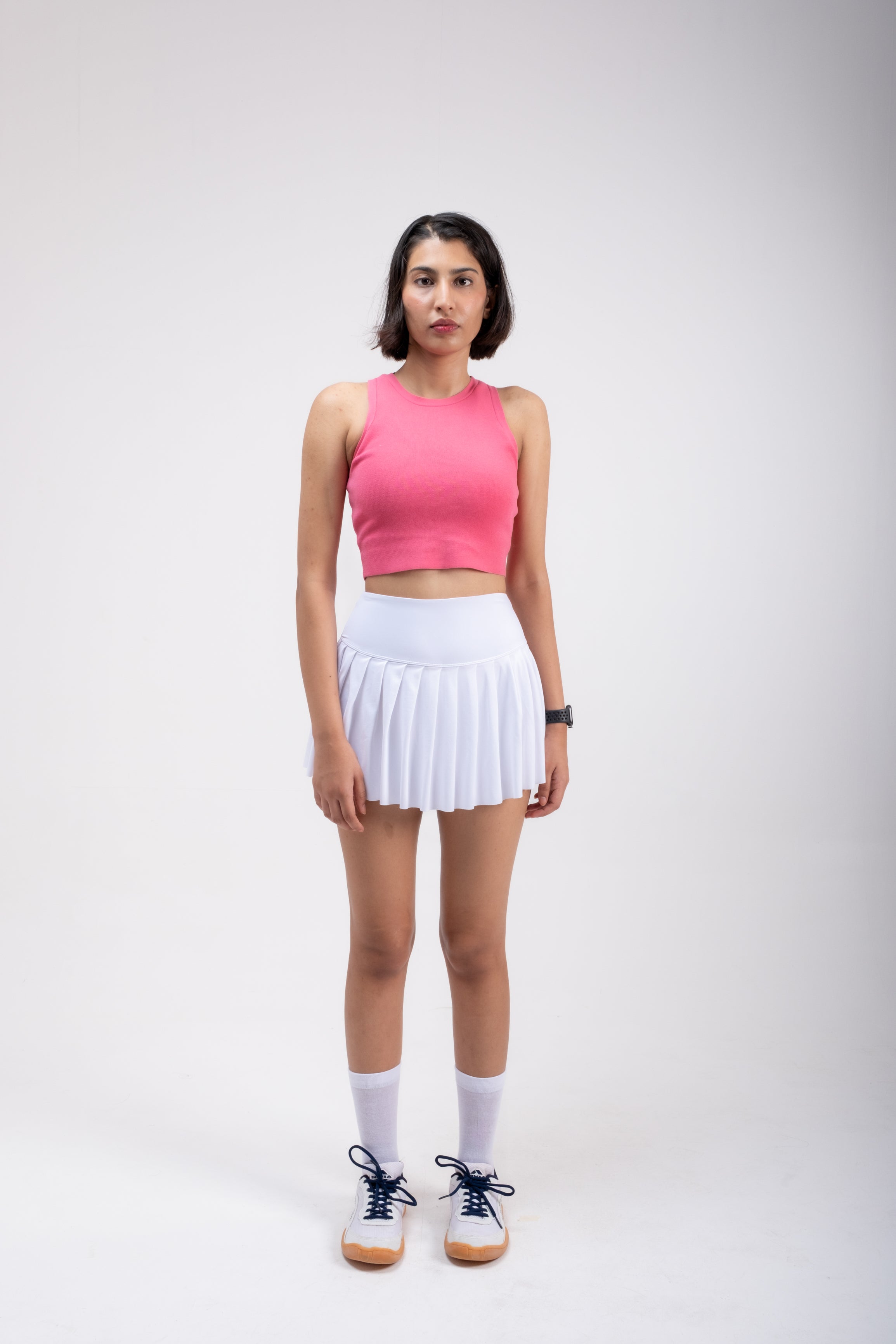 White EVERYWEAR Pleated Skirt