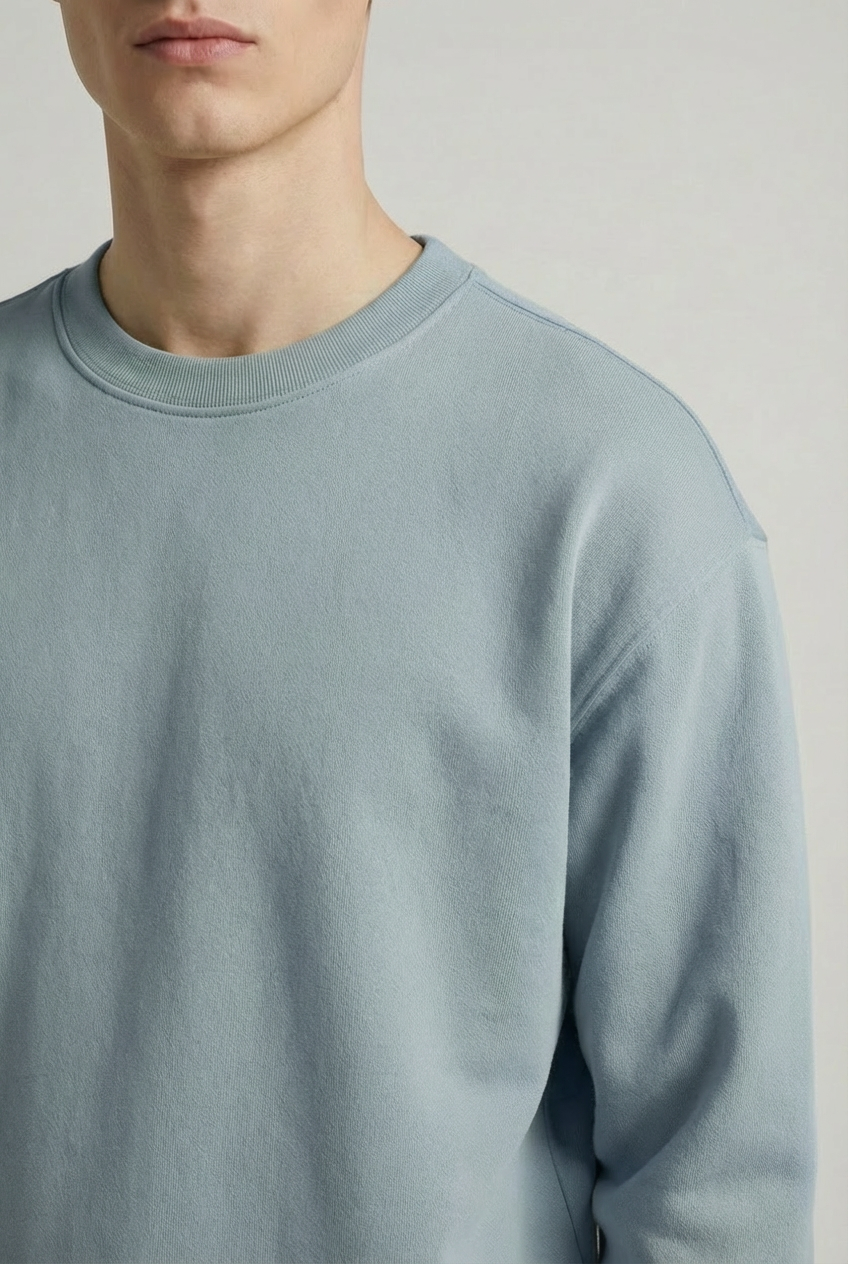 Pastel Blue French Terry Oversized Sweatshirt