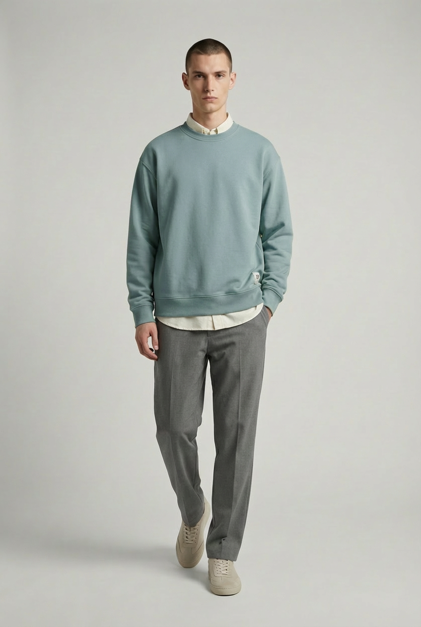 Pastel Blue French Terry Oversized Sweatshirt