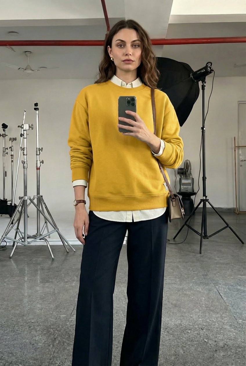 Mango Tart French Terry Oversized Sweatshirt